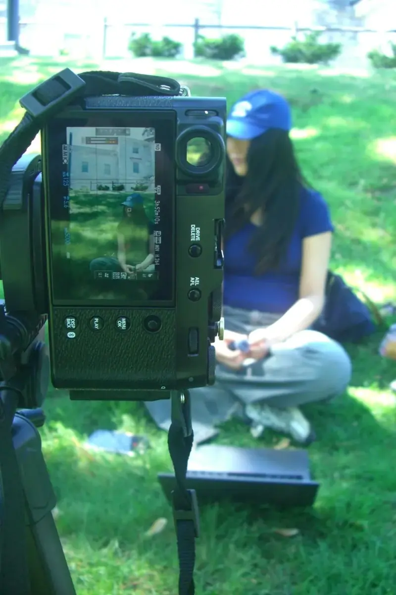 OtterS crew framing a shot on camera